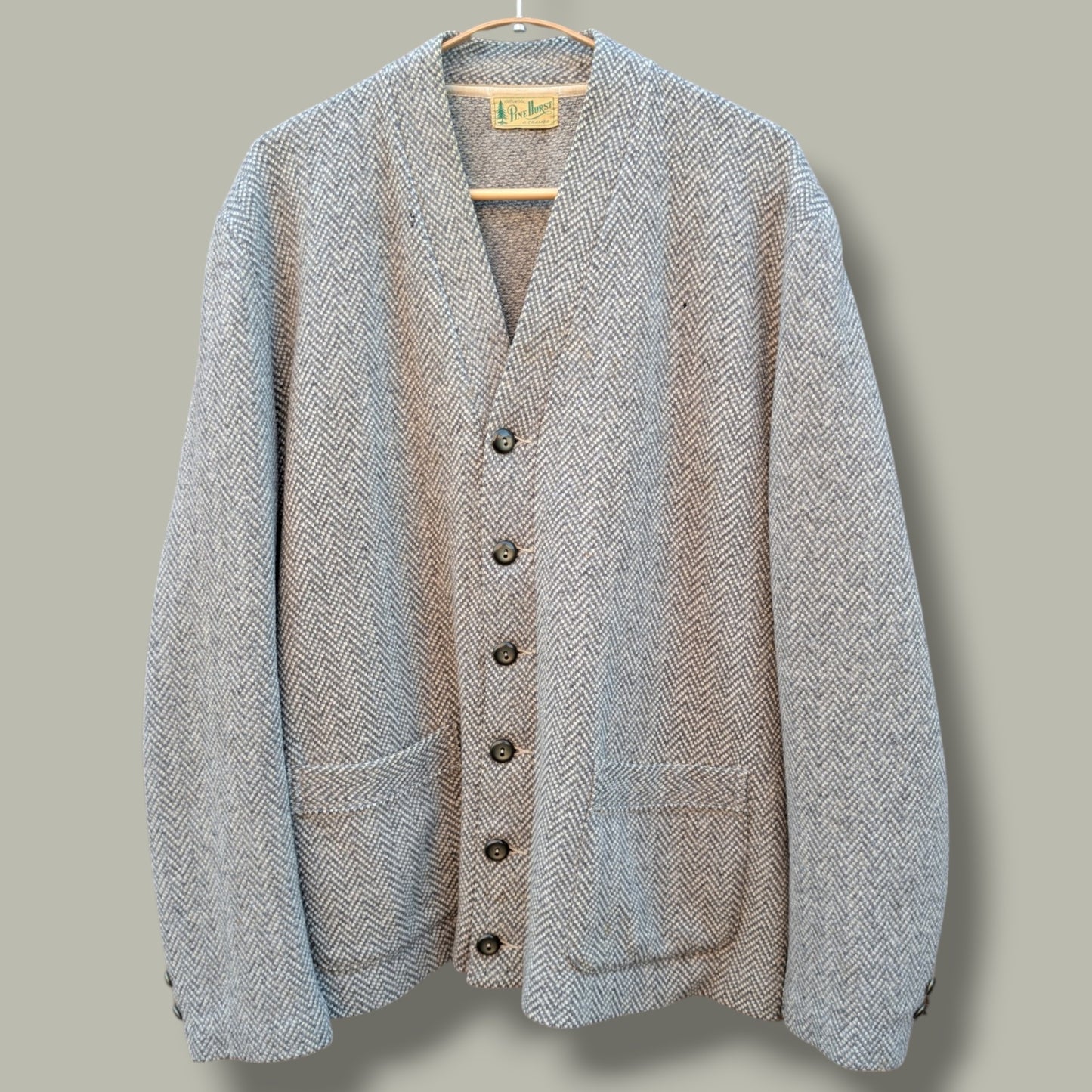 1940s Pinehurst Herringbone wool cardigan