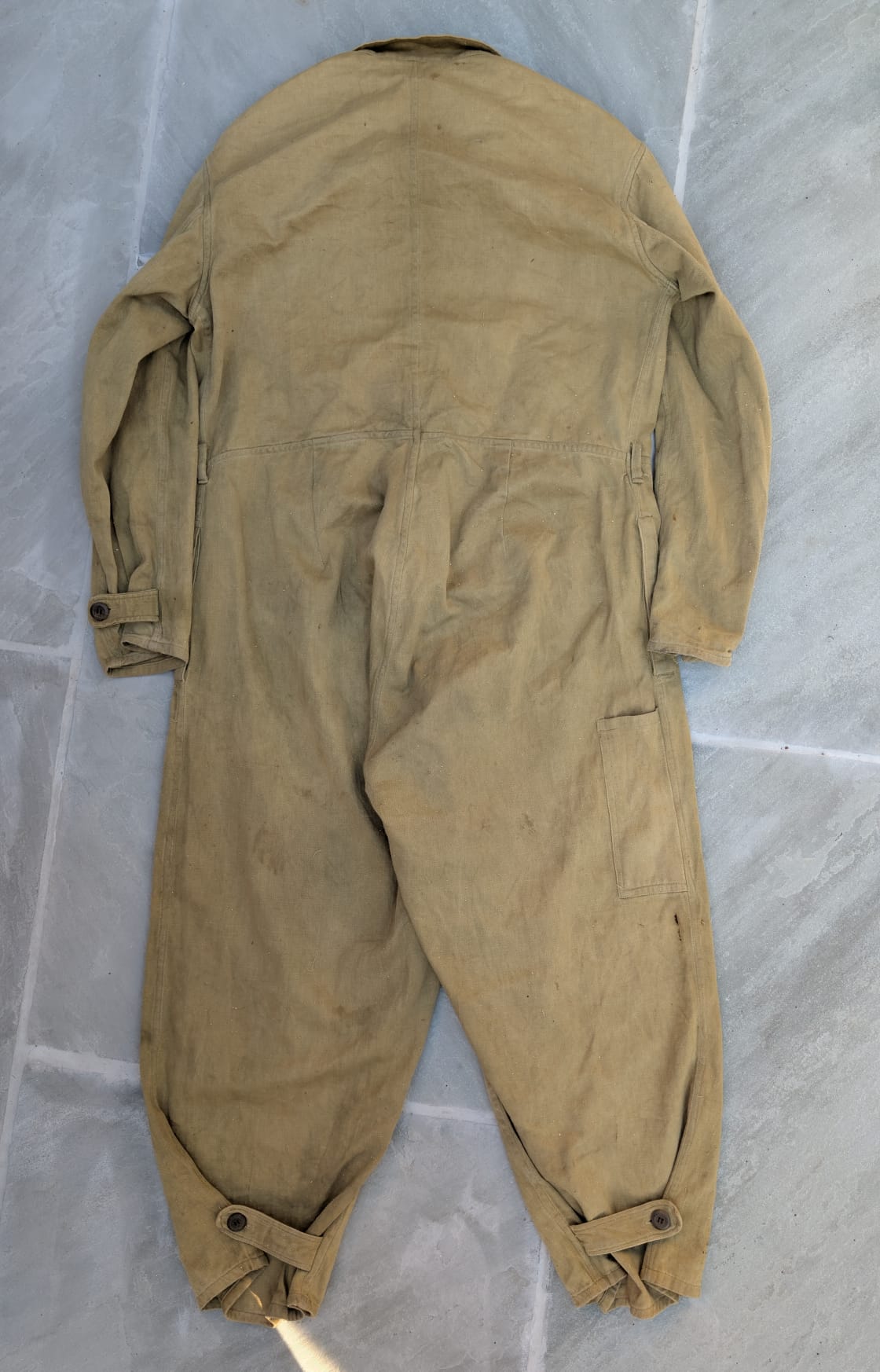 1940s World War II-era British Army Khaki Drill (KD) Overalls / Tanker Suit.