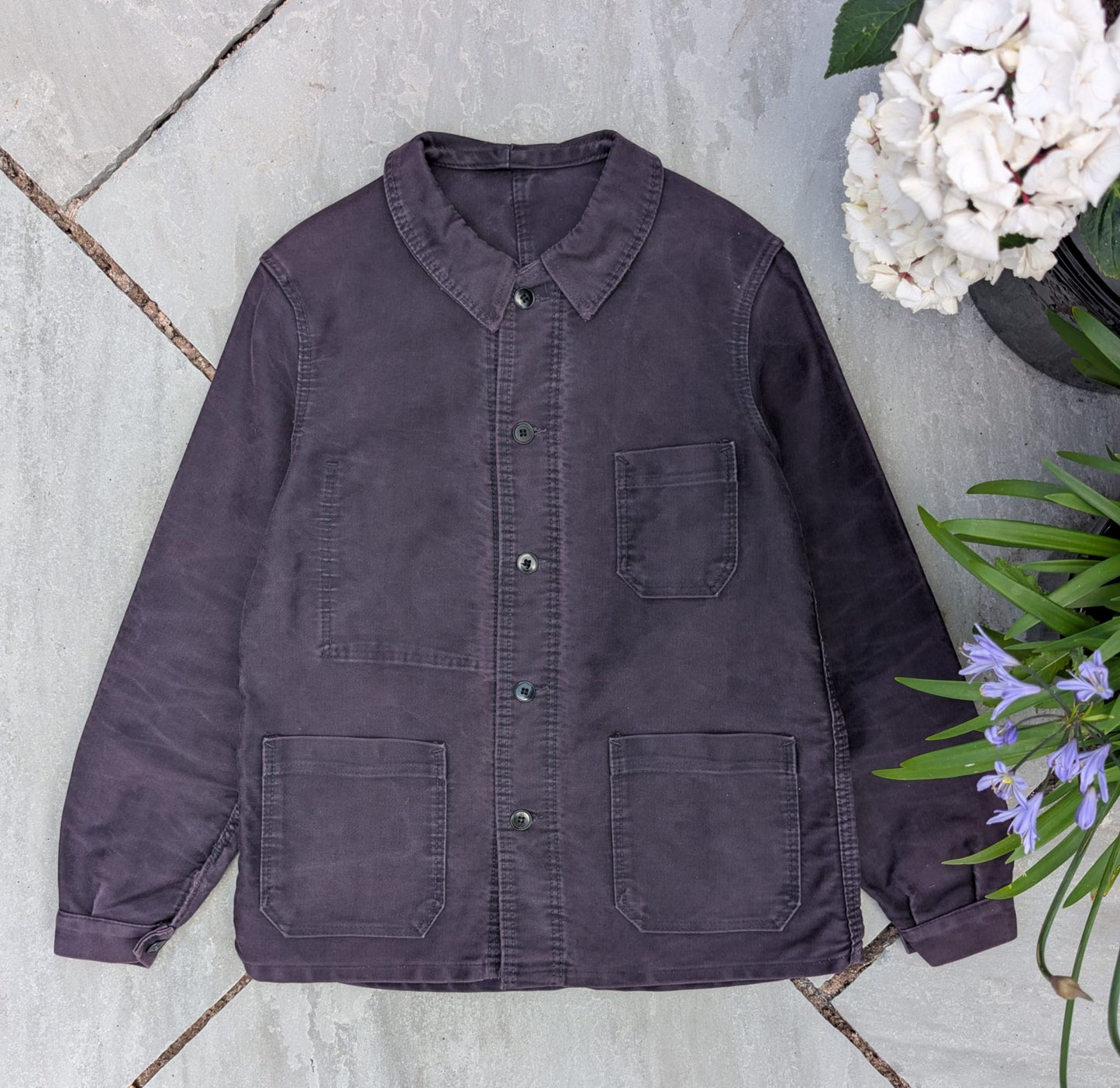 1940s French Black Moleskin Jacket