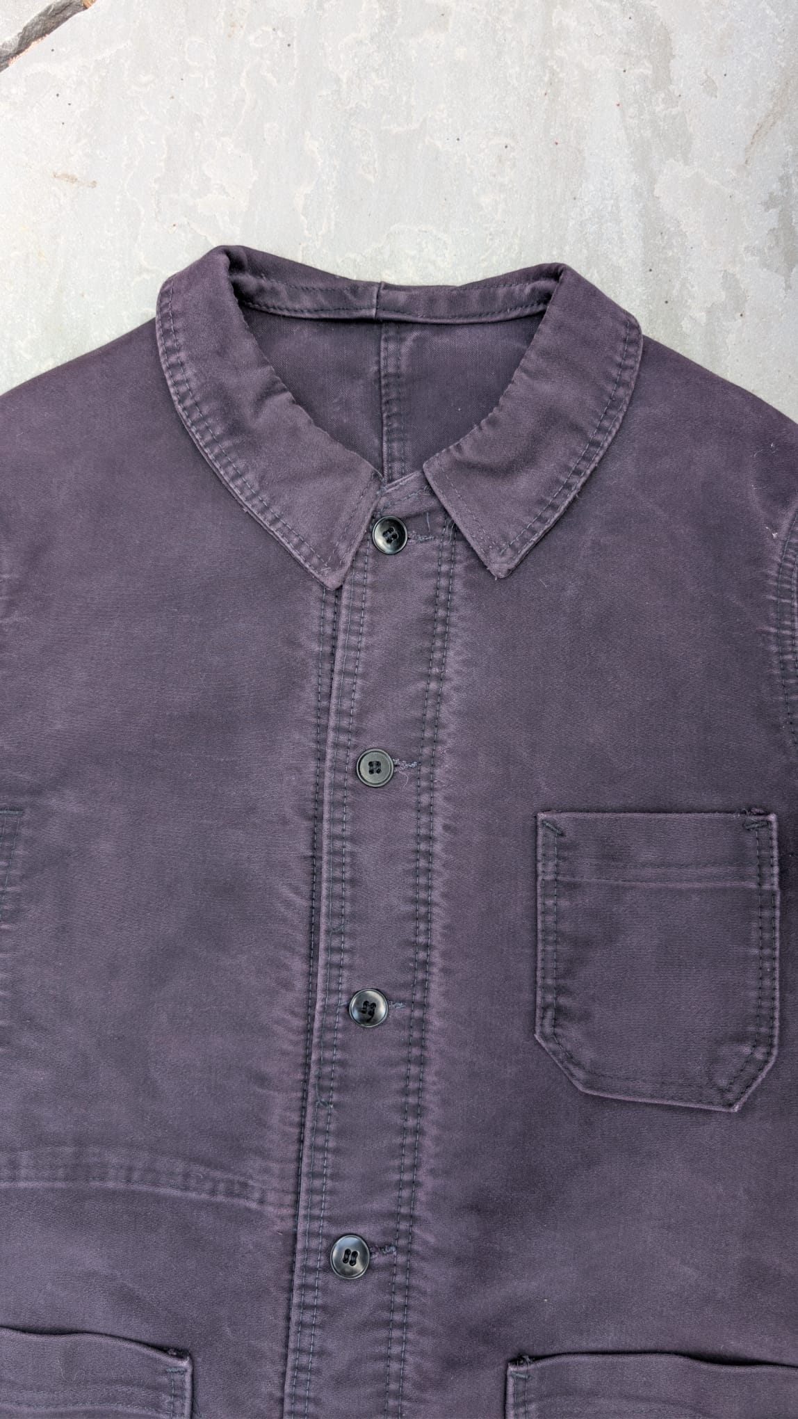 1940s French Black Moleskin Jacket