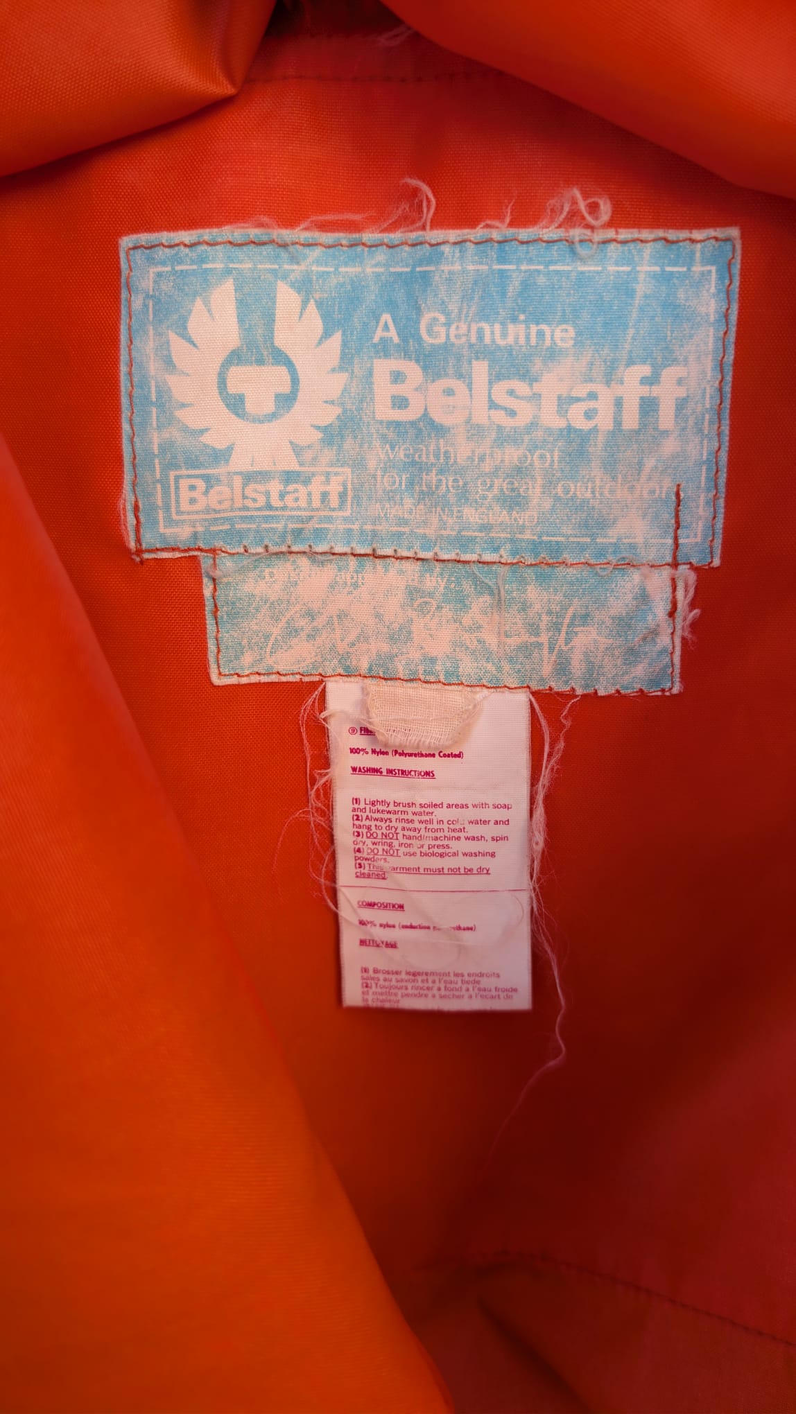 1970s belstaff "Chris bonnington" survival orange smock