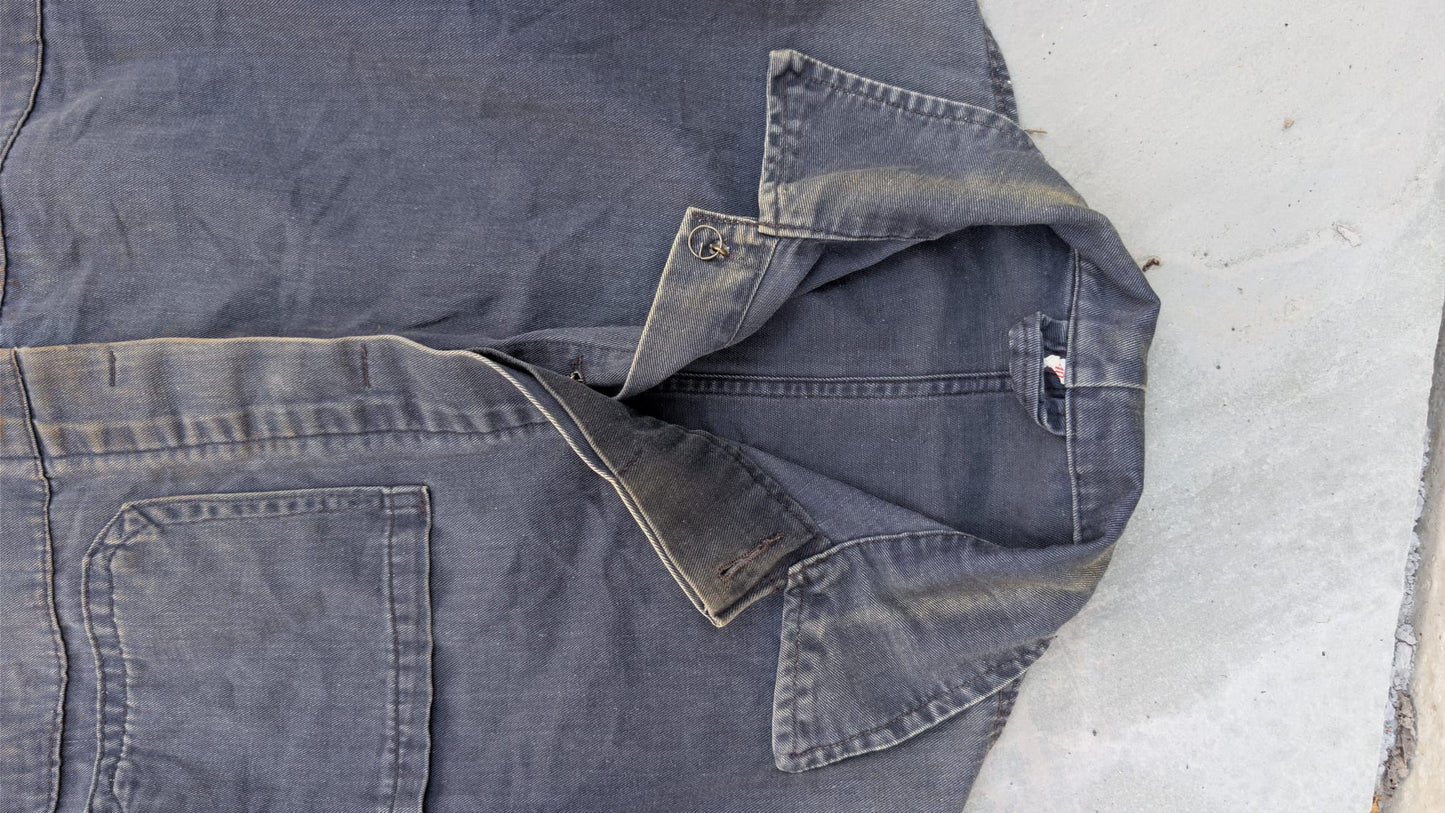 Late 1940s British Military Pattern Cotton Drill Boilersuit Overalls Size Large Cinch Back